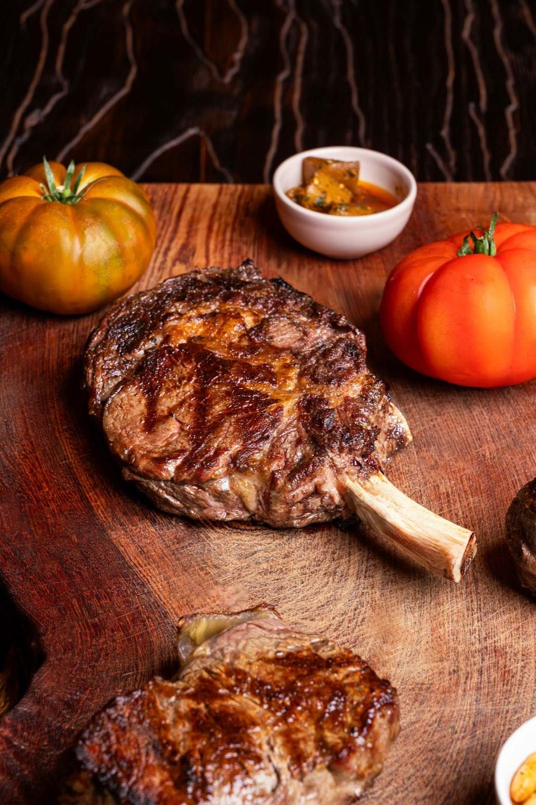 Food photography in Bahrain by Epic Content: tomahawk steak at Brasero